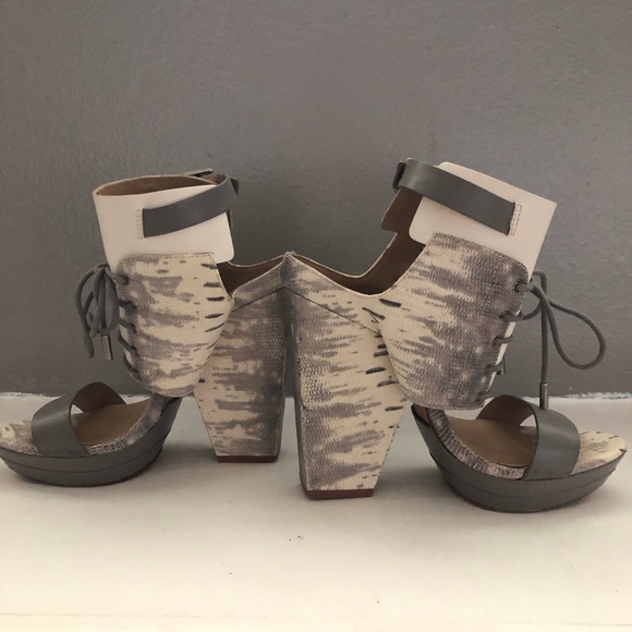 BCBG Runway Snakeskin lace up heels - Picture 5 of 8